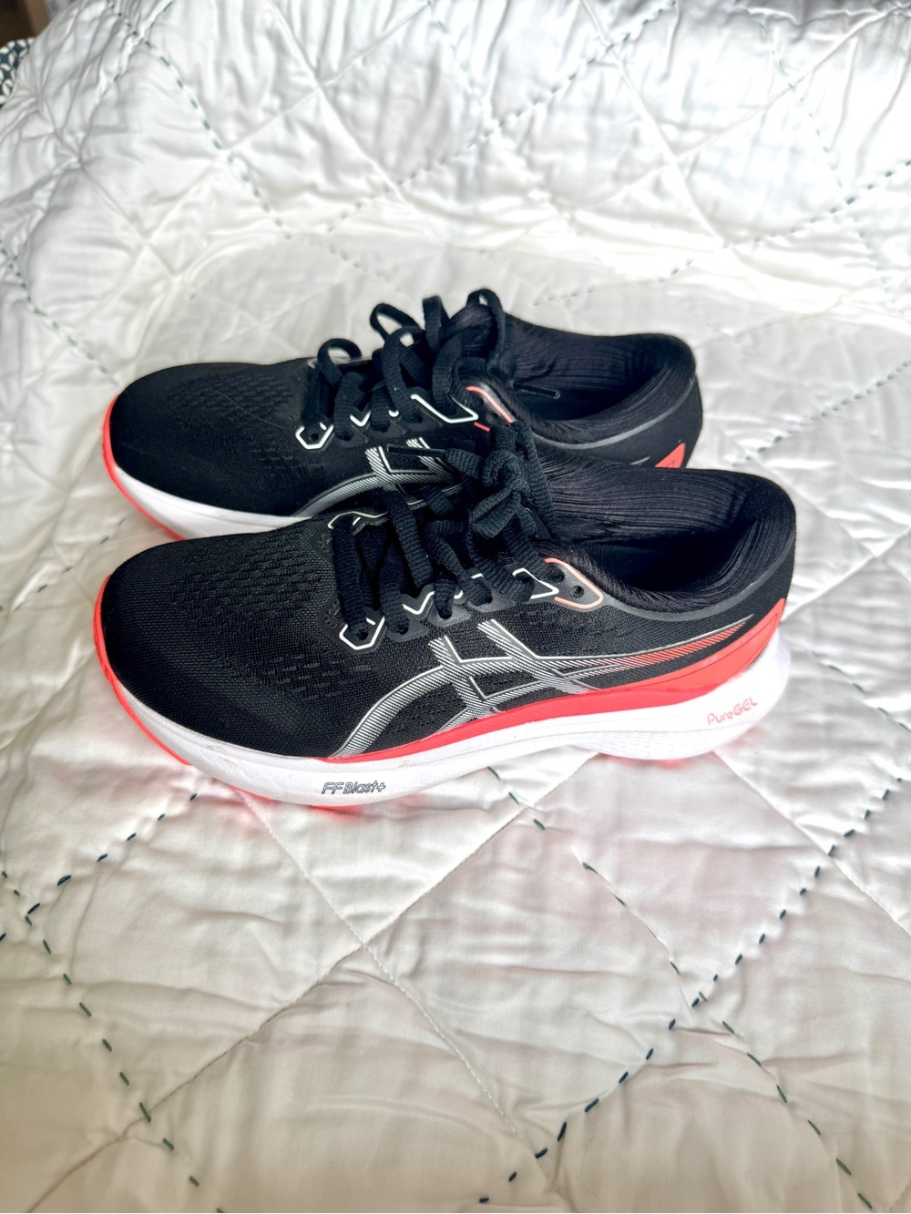 ASICS Kids Gel-Kayano 30 Black and Coral Running Sneakers